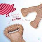 Benebone Puppy 2-Pack Dental Chew/Wishbone Durable Dog Chew Toys for Gentle Chewers, Real Bacon, Made in USA, Small - Image 2