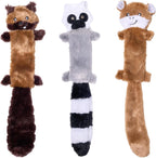 ZippyPaws Skinny Peltz - No Stuffing Dog Toy Pack to Keep Them Busy, for Medium and Large Dogs, Squeaky Pet Toys, Unstuffed Chew Toys, Soft Plush Variety Pack, Fox, Raccoon, and Squirrel - 18" - Image 10