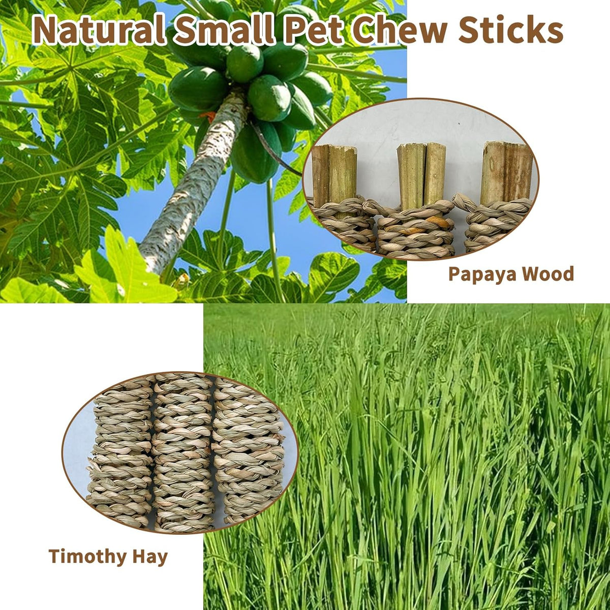 Fhiny small animal molar toys laid out to display the woven seagrass exterior.