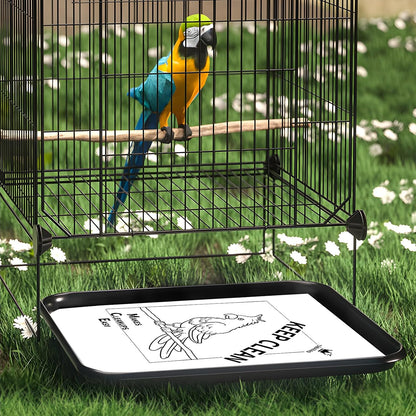 Bird cage liners showing moisture resistance on paper surface