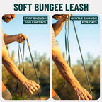 Close up of shock absorbing bungee mechanism on leash