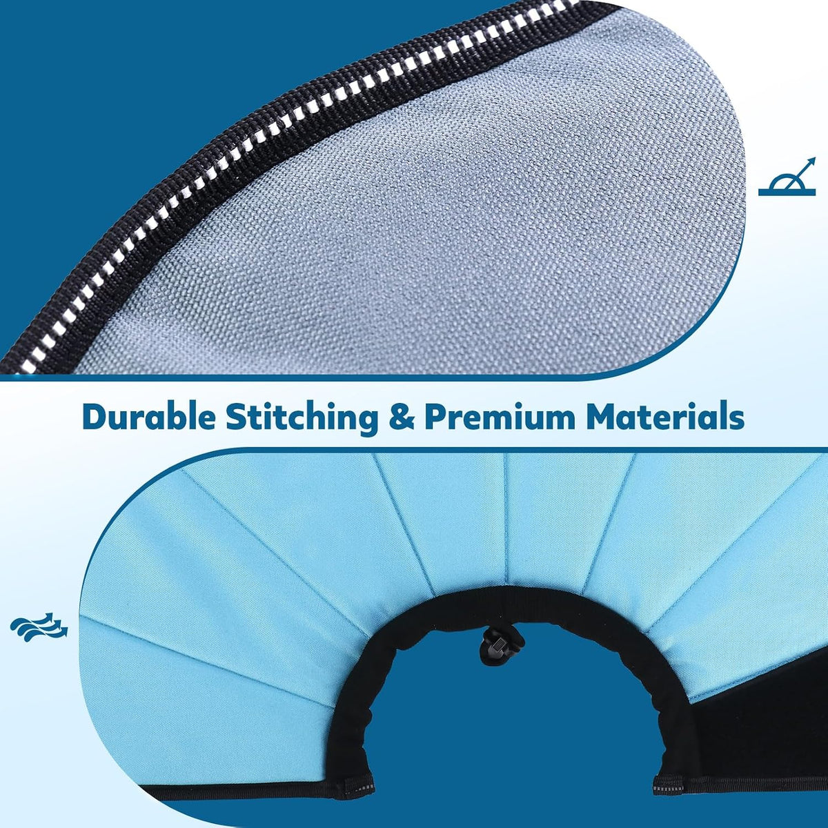 Ipetstation blue large dog cone collar overview on flat surface