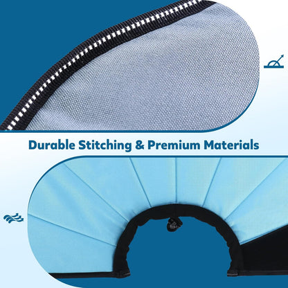 Ipetstation blue large dog cone collar overview on flat surface