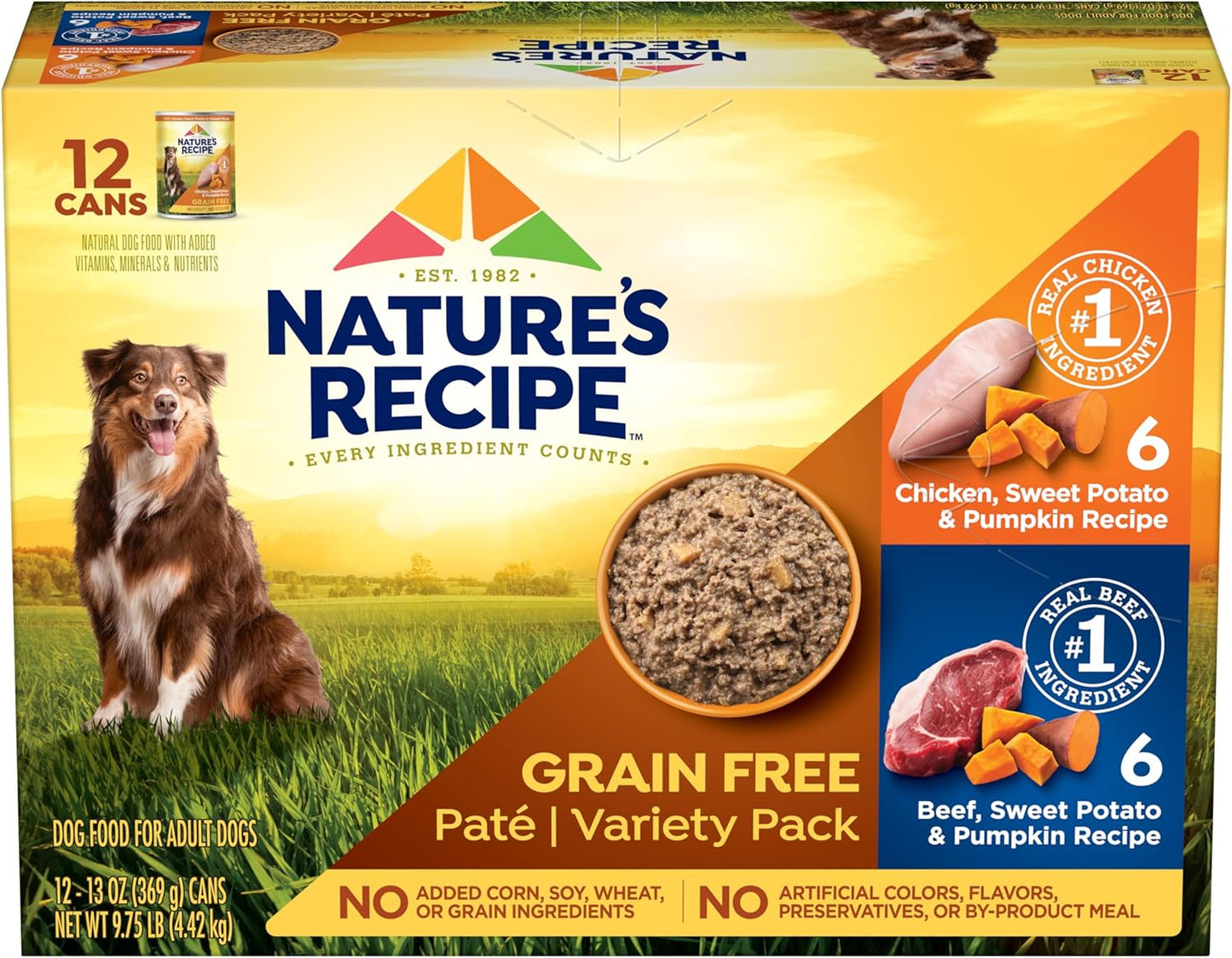 Nature's Recipe Grain Free Wet Dog Food Salmon, Sweet Potato, and Pumpkin Recipe, 13 oz. Can (Pack of 12) - Image 12