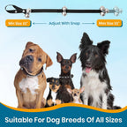 Adjustable dog door bell strap hanging on a residential door knob