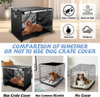 Double door pet crate cover showing zipper closures and secure fit fabric