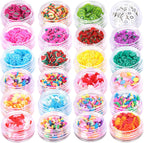 Fandamei 24 boxes 3D nail art slices front view container packaging