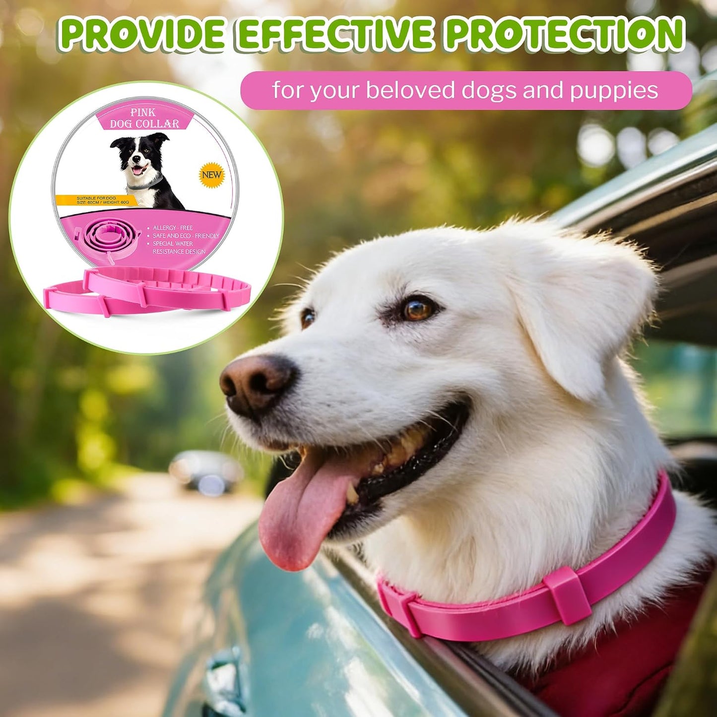 Flea and Tick Collar for Dogs, Dog Collars with Natural Essential Oils, Waterproof, Adjustable Size for Small Medium and Large Dog, Flea Prevention and Tick Control for Puppies(2 Pack,Pink) - Image 9