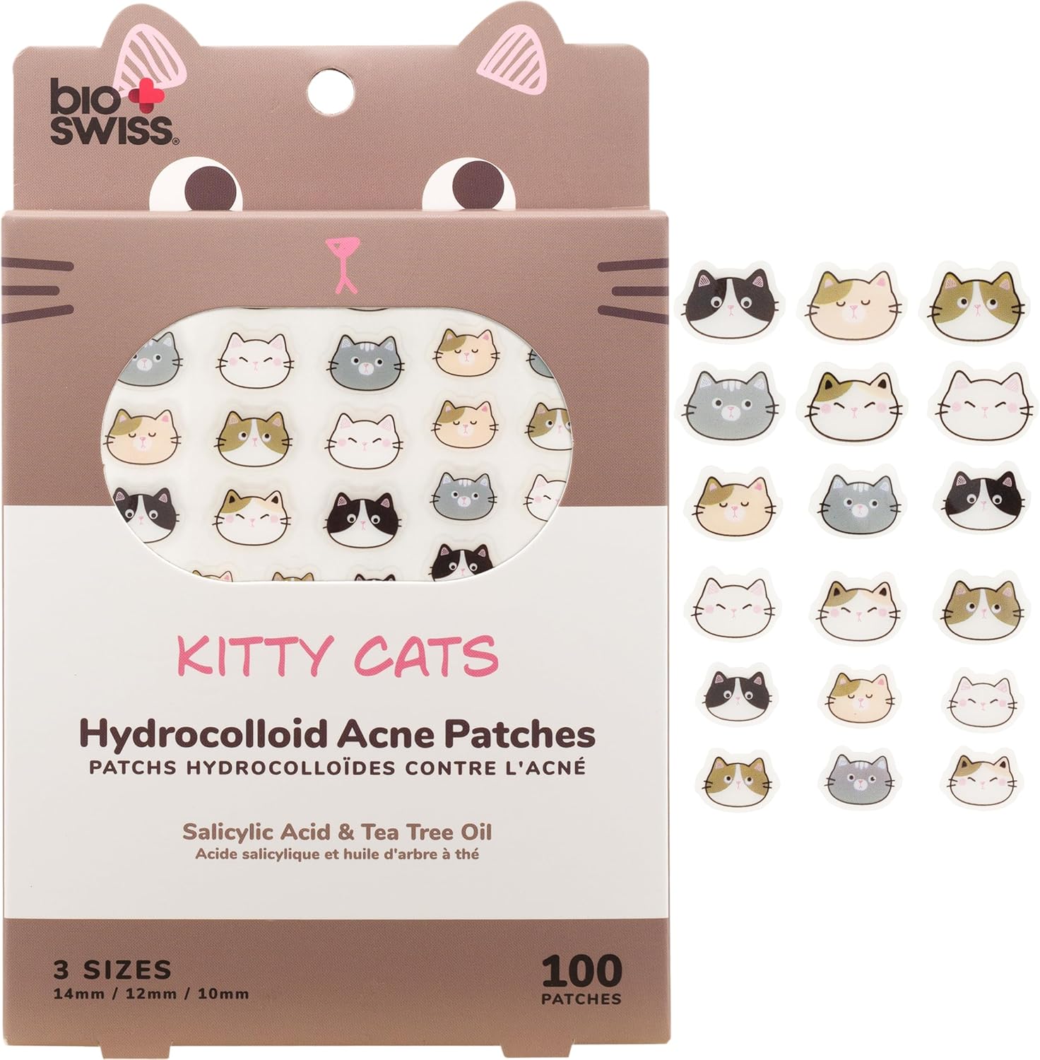 BioSwiss Kitty Cats hydrocolloid pimple patches front view