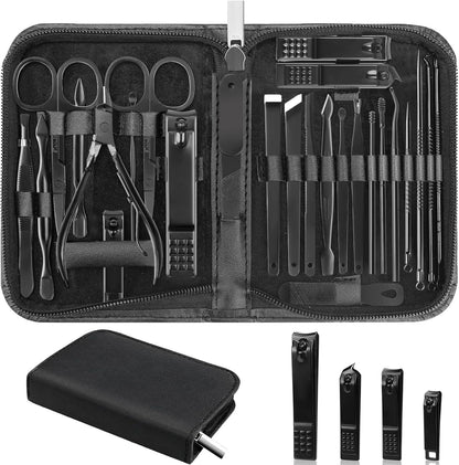 Minkinh 26 piece professional manicure and pedicure kit front view
