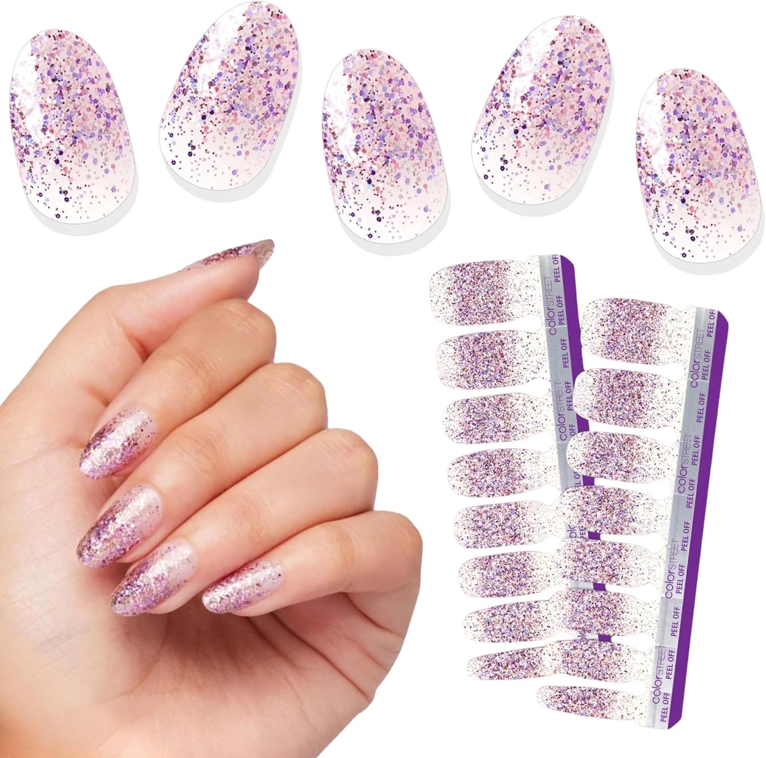 Color Street Mount Crushmore glitter nail strips front packaging