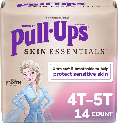 Pull-Ups Girls Skin Essentials Potty Training Pants front view of the 14 count packaging featuring Disney Frozen graphics.