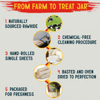 Safe dental care dog chews for fresher breath and healthy gums.