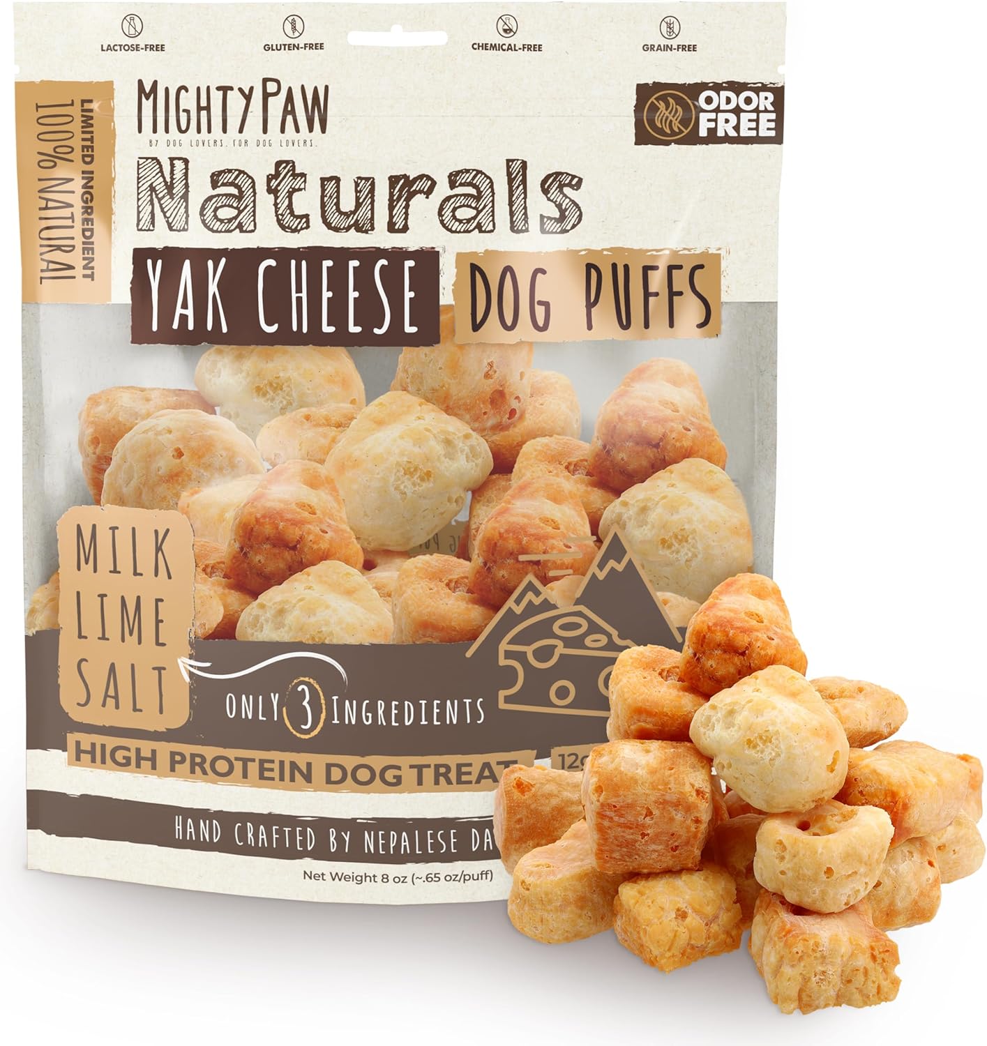 Mighty Paw Yak Cheese Dog Chews - All-Natural Long Lasting Hard Chew for Aggressive Chewers - High Protein, Odor-Free Dog Treat - 3 Ingredient Natural Yak Chews for Large Dogs - (4 Pack) - Image 13