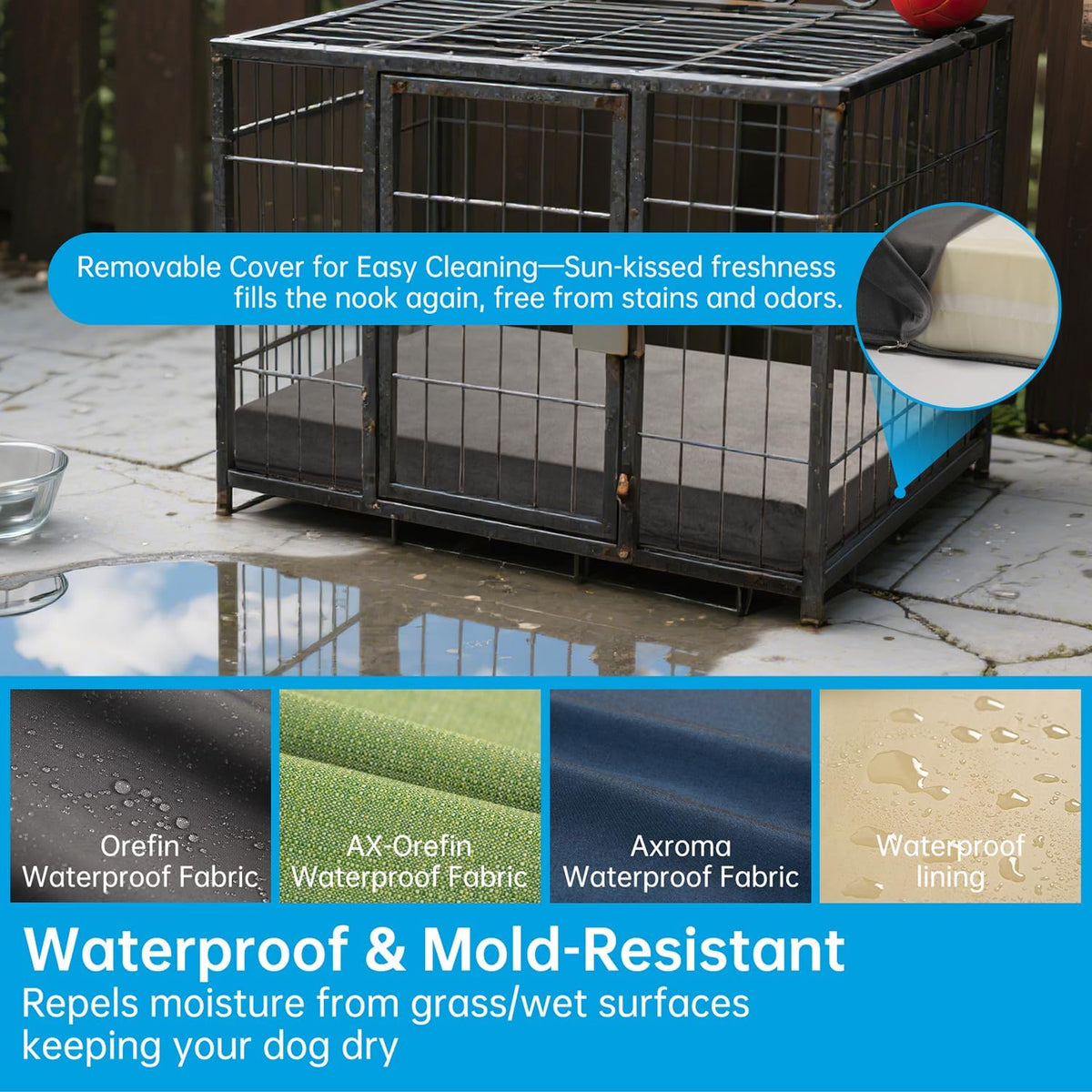Removable washable cover on Ylymence dog bed