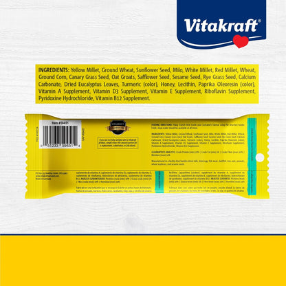 Nutritional information label on Vitakraft treat packaging