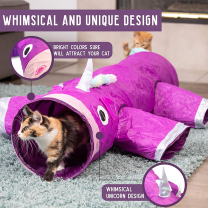 Pet Craft Supply multi cat tunnel with crinkle fabric details