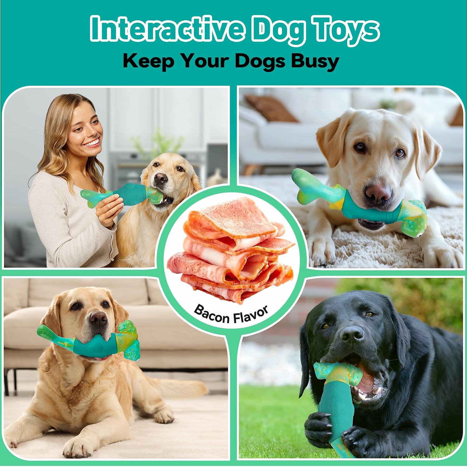 Bikiisen green shark toy for large dog breeds