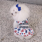 Back view of CuteBone lightweight small dog clothes showing pleated mini skirt.