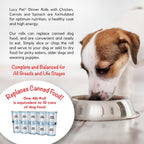 Dog food roll ingredients label detail
