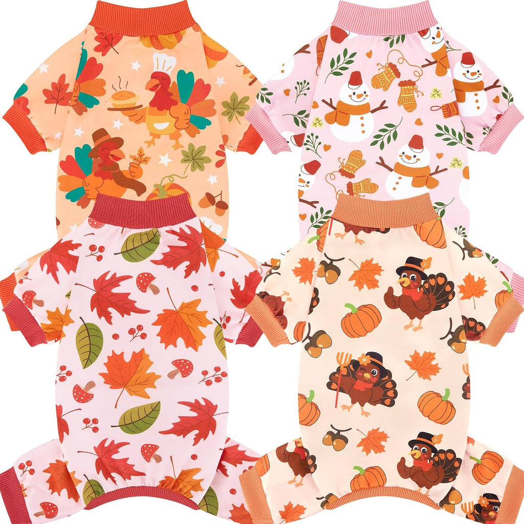XPUDAC 4 Pack Dog Pajamas for Small Dogs Pjs Clothes Puppy Onesies Outfits for Doggie Duck Shirts Sleeper for Pet-M - Image 11
