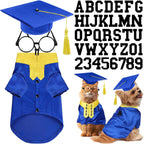 Huhumy 5 Pcs Dog Graduation Costume Set Include 2026 Pet Graduation Gown with Stole Puppy Grad Cap Lensless Glasses DIY Letter Stickers for Dogs Cats Holiday Costume Accessory(Black Yellow,S) - Image 15