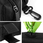 Hilihali soft fabric dog waste dispenser attached to a running belt with carabiner clip