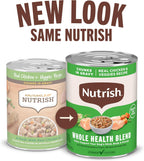 Nutrish chunks in gravy canned dog food twelve pack box packaging