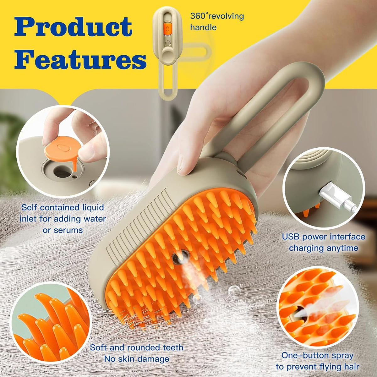 USB rechargeable port on the pet grooming tool