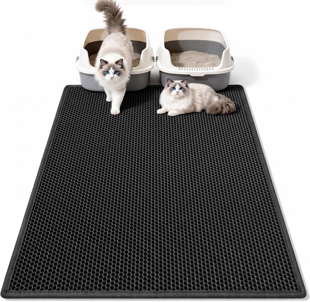 Pieviev Cat Litter Mat Double Layer Waterproof Urine Proof Trapping Mat 1 Pack (30''X24'', Brown) - Image 15