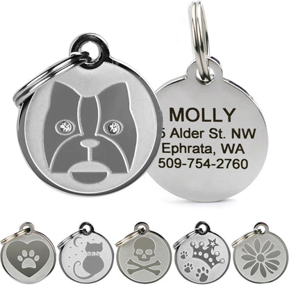GoTags Stainless Steel Cat ID Tags, Available in Mouse and Cat Shapes, Includes up to 4 Lines of Custom Engraved Personalized Text - Image 11