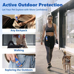 Genolix dog deterrent spray attached to a dog leash for travel