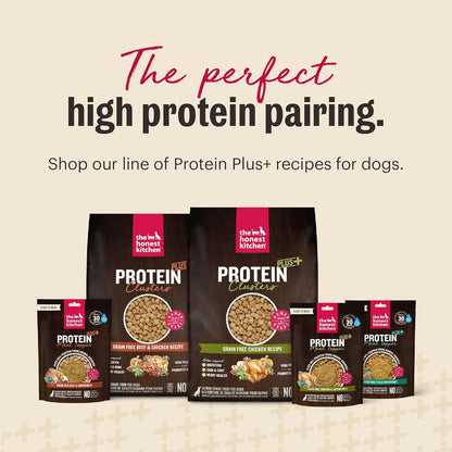 The Honest Kitchen meal topper serving suggestion in a dog bowl