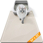 Banlyeo large cat litter box mat front view trapping scatter on floor