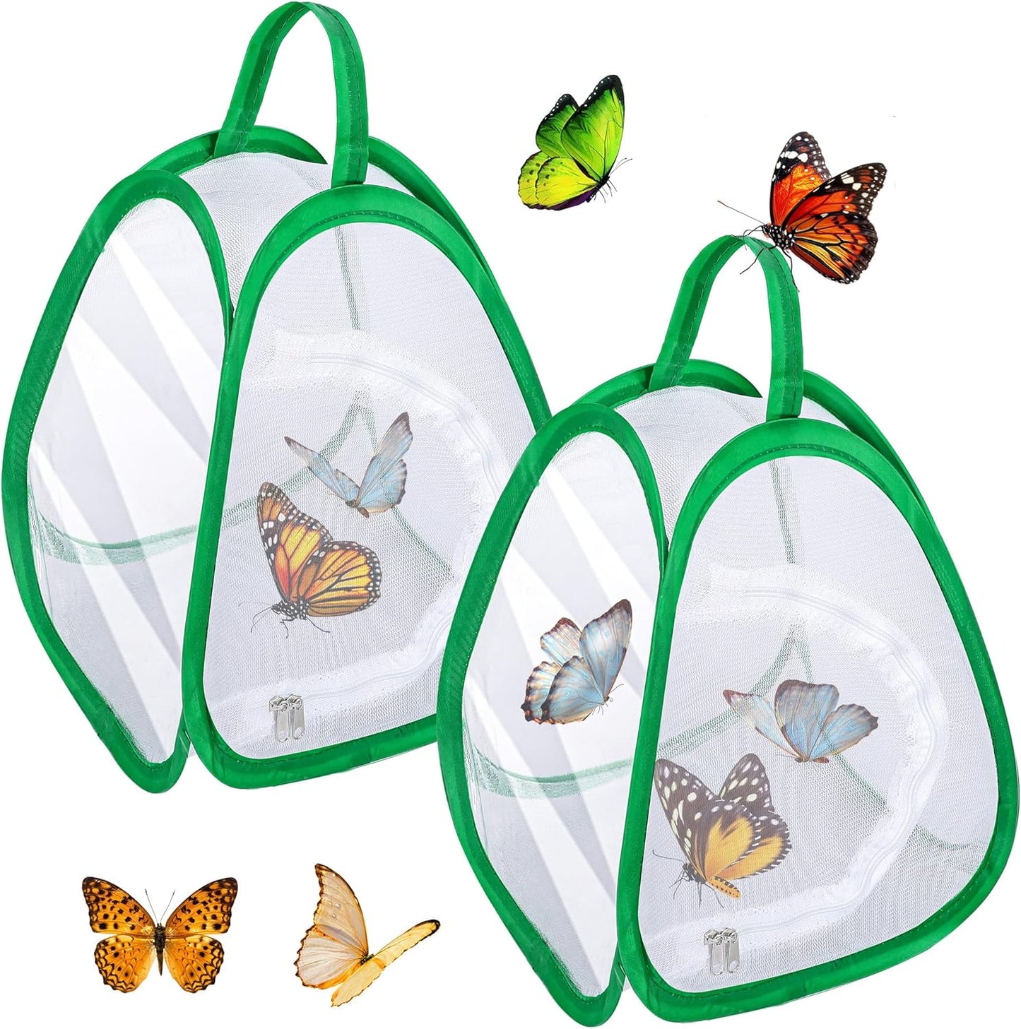 DECOHS mini butterfly habitat cage front view showing transparent observation window.
