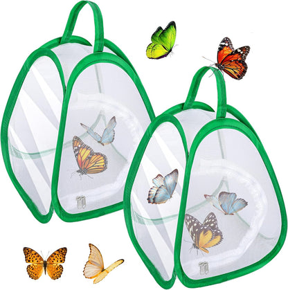 DECOHS mini butterfly habitat cage front view showing transparent observation window.