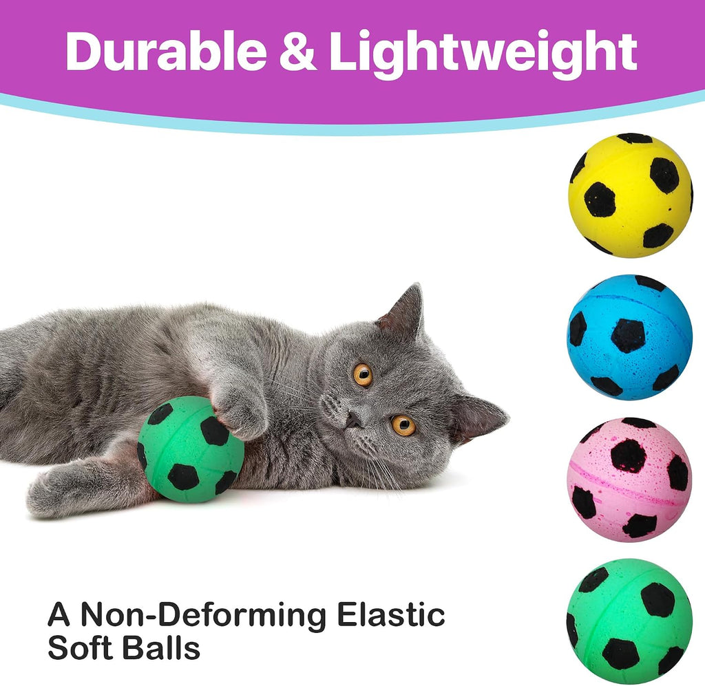 One point five inch sponge soccer ball for indoor cat exercise and play