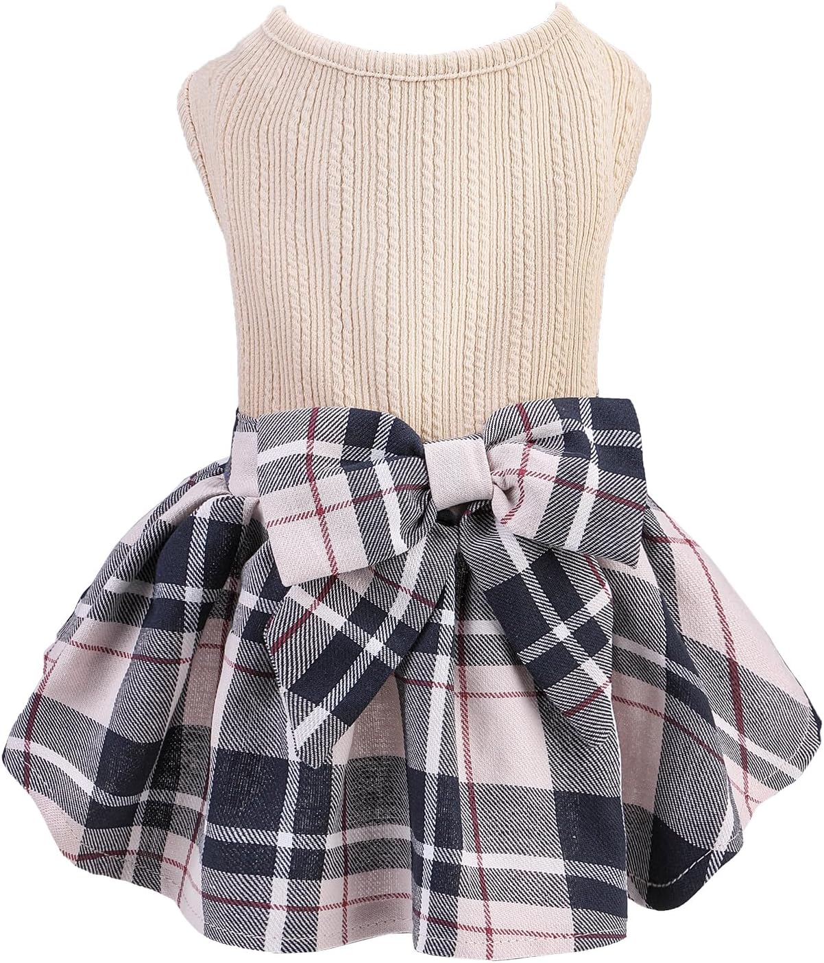 PUPTECK Classic Plaid Dog Dress Cute Puppy Clothes Outfit Small - Image 13