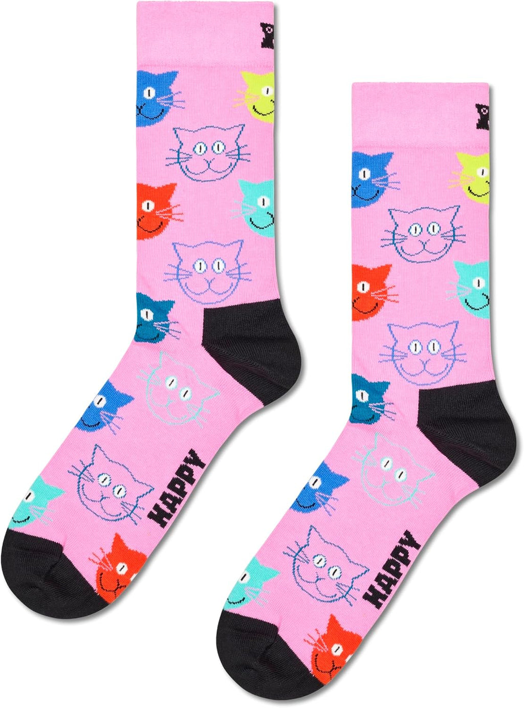 Happy Socks cotton blend material tag and branding