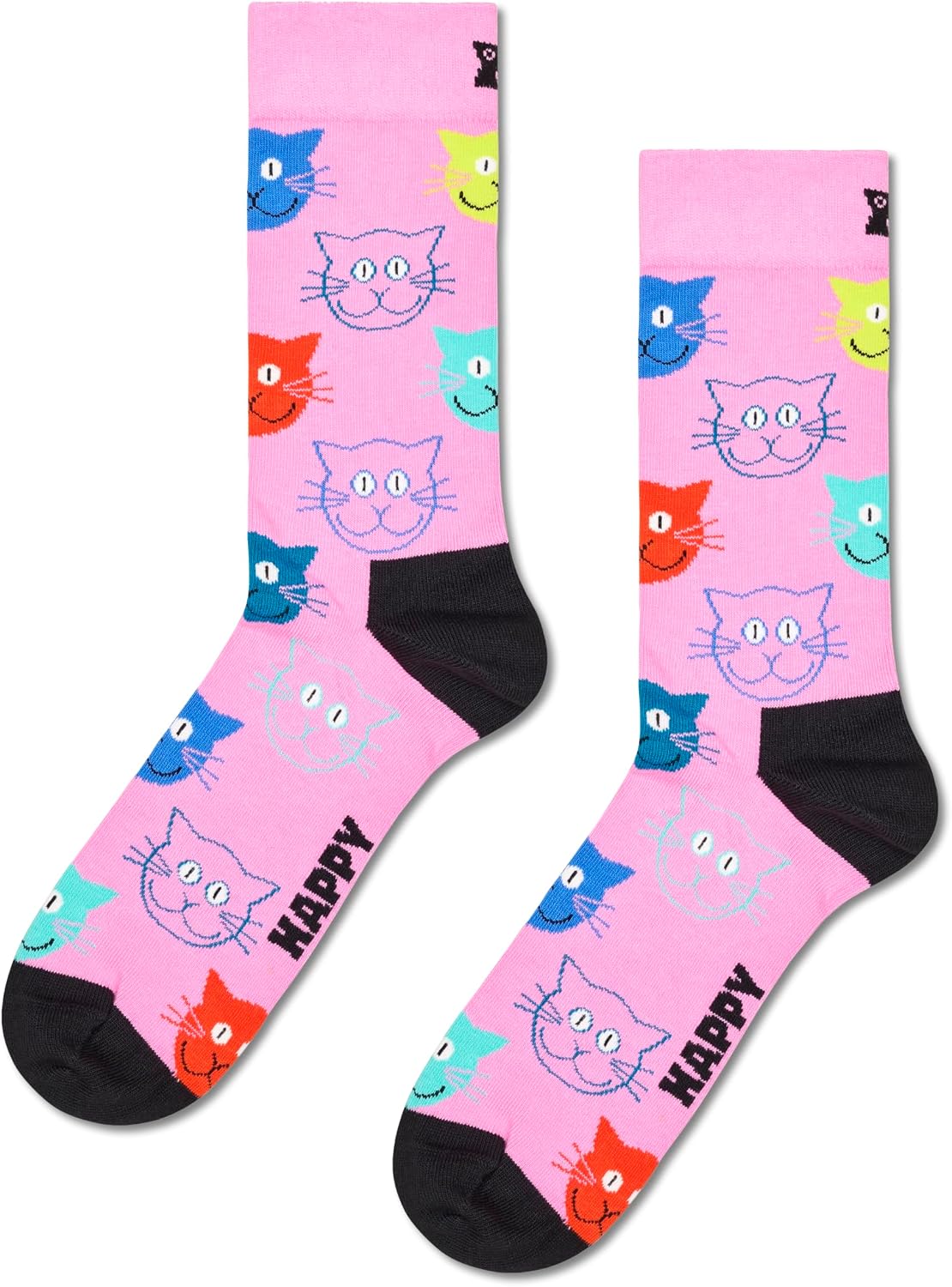 Happy Socks cotton blend material tag and branding