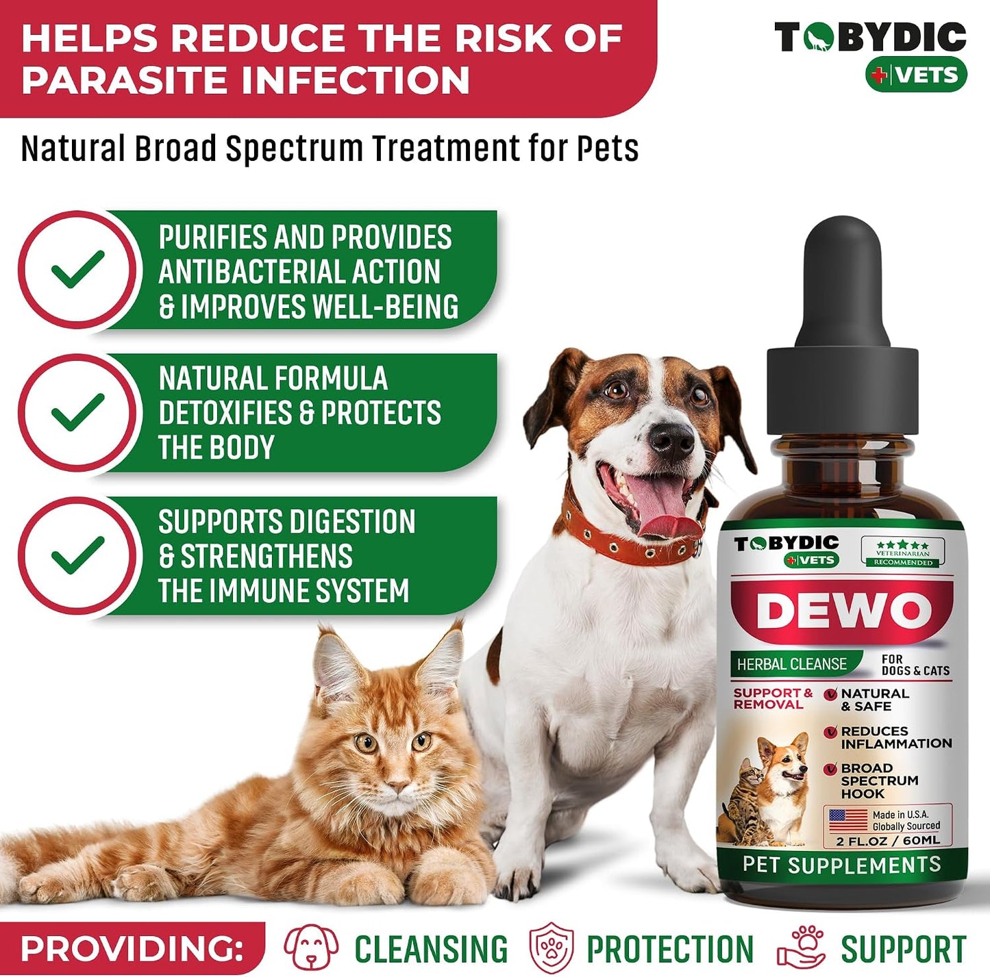 Tobydic herbal cleanse daily oral drops for cats and dogs