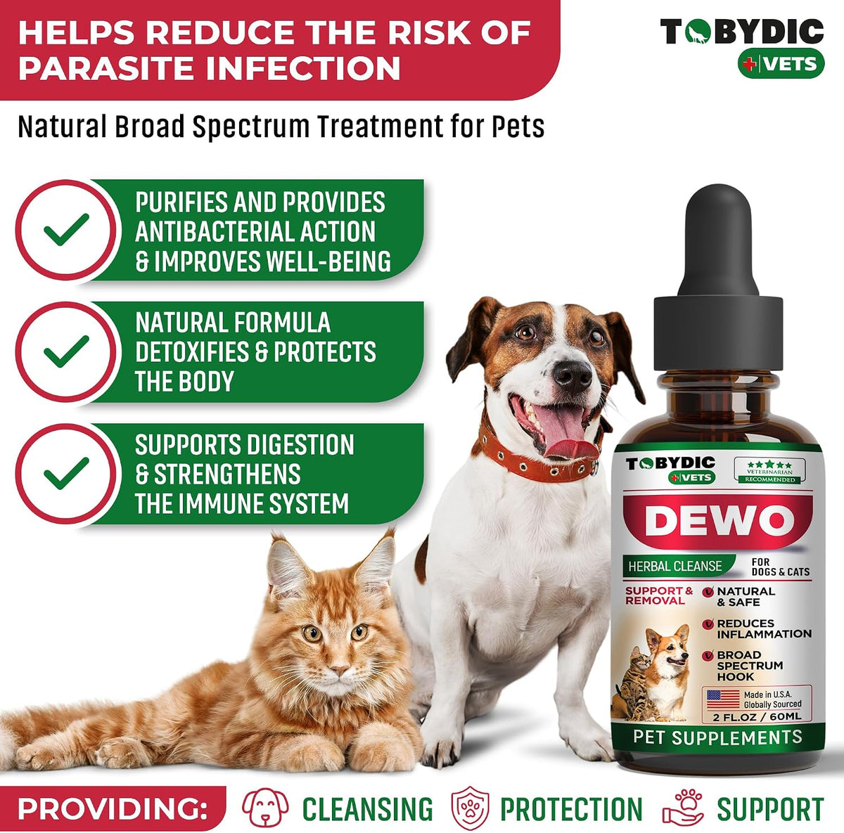 Tobydic herbal cleanse daily oral drops for cats and dogs