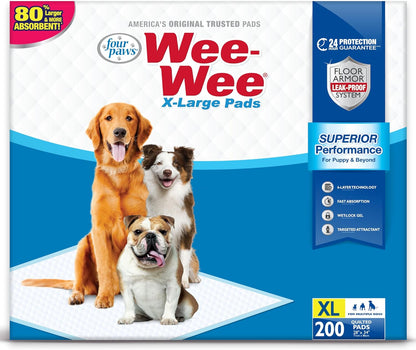 Four Paws Wee-Wee Superior Performance Unscented Extra-Large Pee Pads for Dogs & Puppies, Quilted Leak-Proof Dog Housebreaking Potty Training Floor Protection, 28" x 34", 40 Count - Image 10