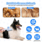 LXUEJIE self cleaning cat brush demonstrating the one click hair release button mechanism.