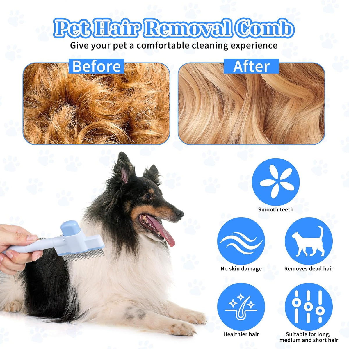 LXUEJIE self cleaning cat brush demonstrating the one click hair release button mechanism.