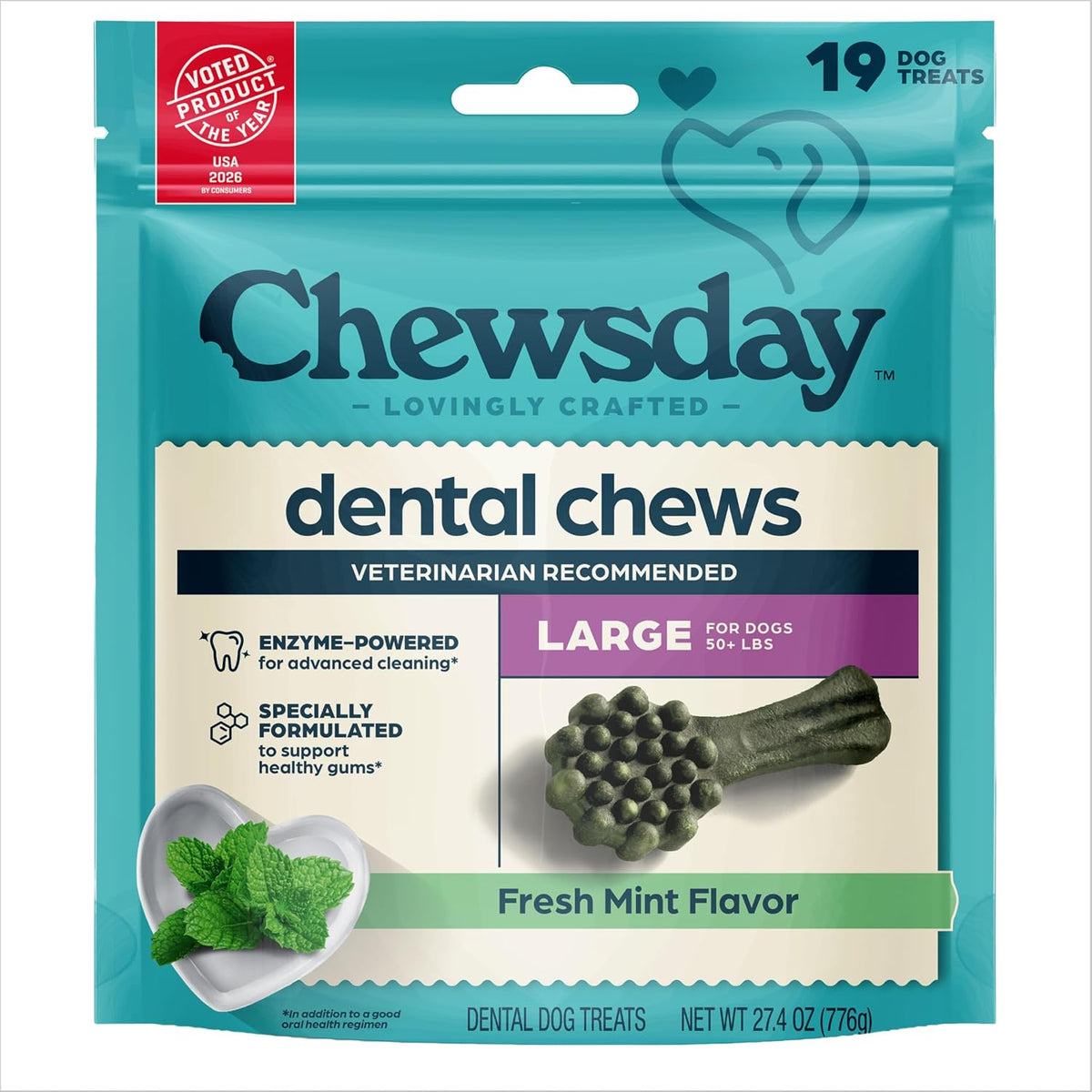 Rudra Retails pet collection featuring authentic Chewsday fresh mint dental chews for small dogs