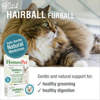 HomeoPet Feline Hairball Furball supplement packaging label details
