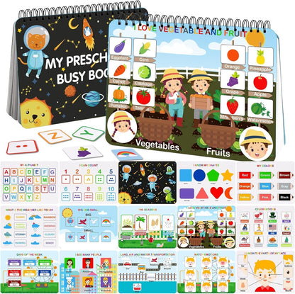 HAN-MM Mallify Busy Book toddler learning binder front cover view showing educational graphics.