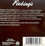 Fiebings Neatsfoot Oil leather conditioner bottle back label details