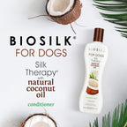 BioSilk coconut oil dog conditioner premium pet grooming formula